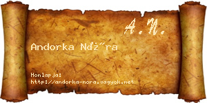 Andorka Nóra névjegykártya